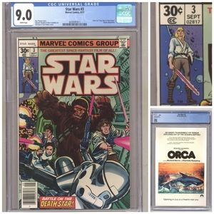 Star Wars #3 CGC 9.0 NM Graded A New Hope Vintage 1977 Marvel Comics!